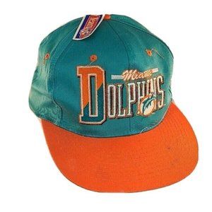 Vintage NEW WITH TAGS Miami Dolphins Team NFL AJD Snapback Cap Hat See Pics